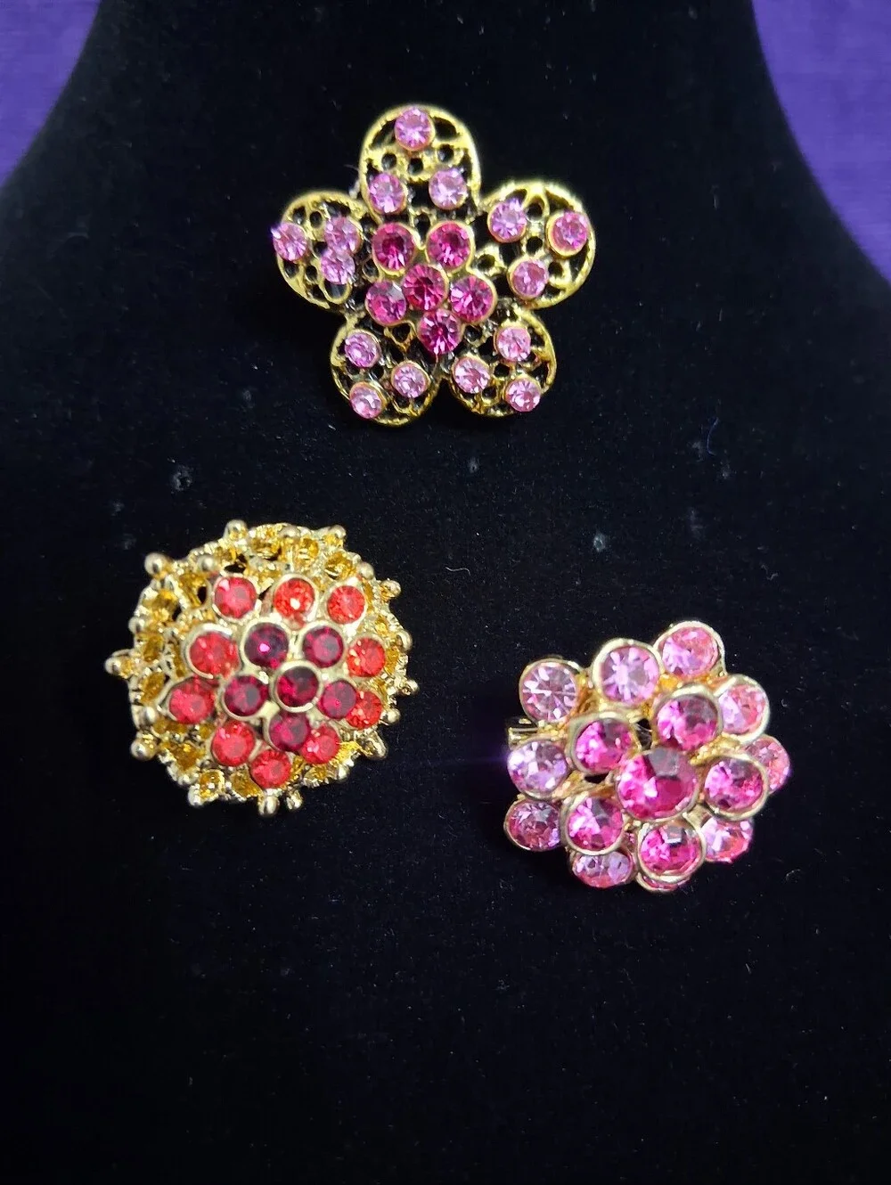 Mini Brooch Bundle 3 Sparkly Brooch Pins